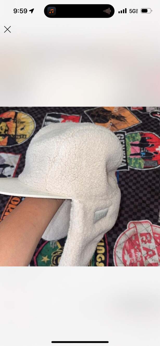 BoohooMAN Sherpa Trapper Hat Off-White